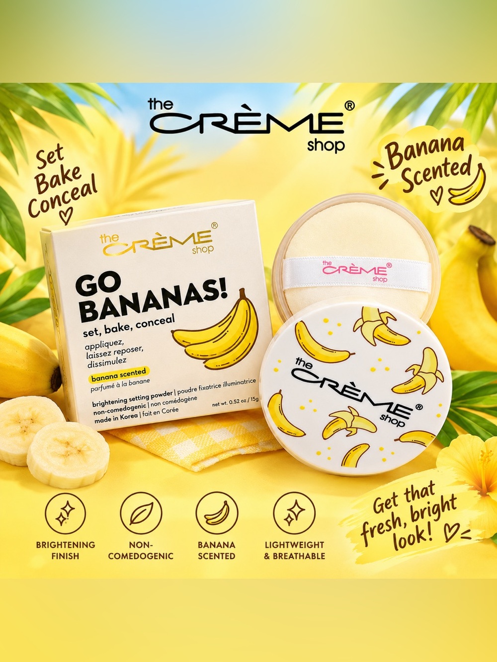The Crème Shop Go Bananas! Banana Scented Brightening Setting Powder